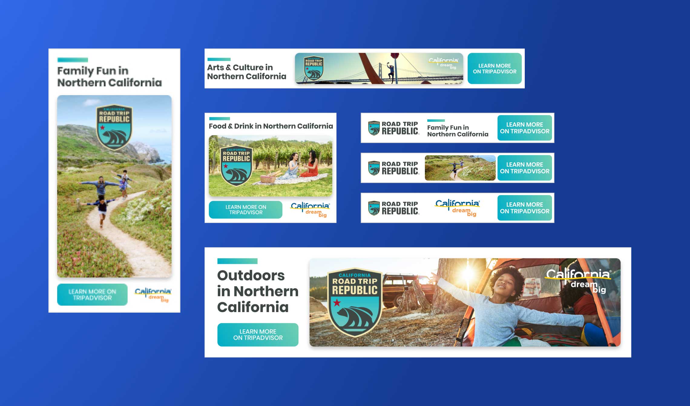 Visit California – Road Trip Republic Campaign – Tripadvisor – Rich Media Digital Display Banners
